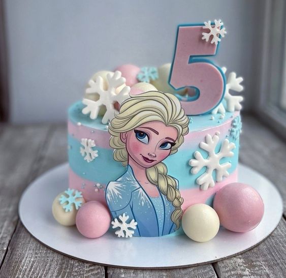 The Party Shoppy Frozen Elsa Theme Happy Birthday Cake Toppers Set 5Pcs for  Boys,Kids Parties/1st, First Bday Decorations/Girls, Toddlers, Babies Birth  Day Cake Decor Items